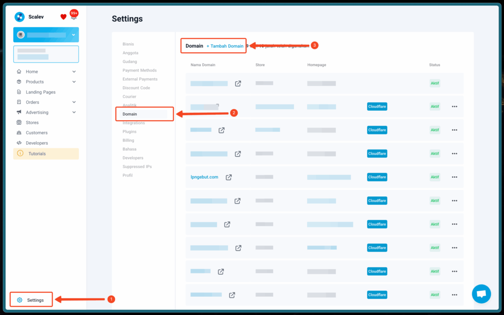Setting cloudflare 1