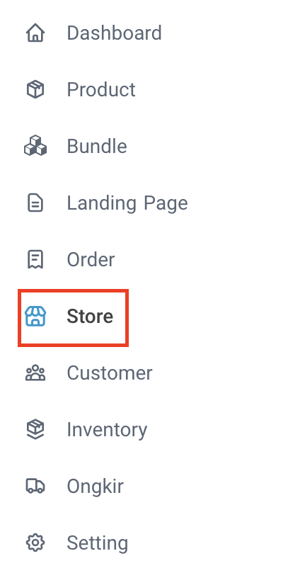 Pengaturan event Purchase terletak di menu Store