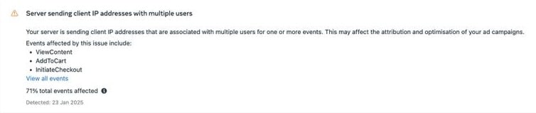 Contoh error di tab Diagnostics Events Manager