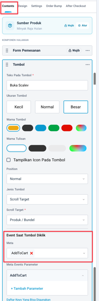 Memasang event AddToCart pada komponen tombol checkout flow