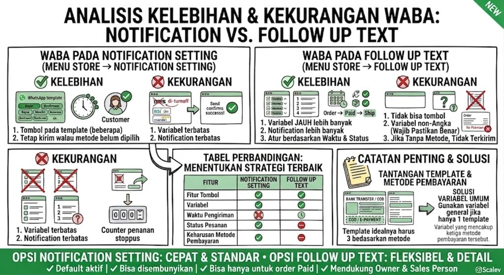 Perbandingan WABA pada Notification Setting dan Follow Up Text