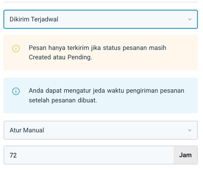 Pengaturan Dikirim Terjadwal